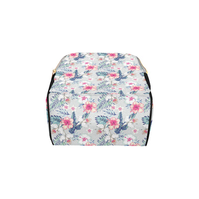 Hibiscus Print Diaper Bag Backpack