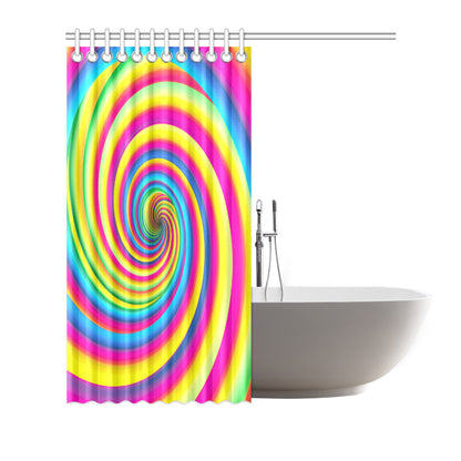 Vortex Twist Swirl Rainbow Design Shower Curtain