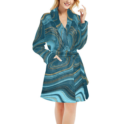 Liquid Pattern Print Design 04 Women's Fleece Robe