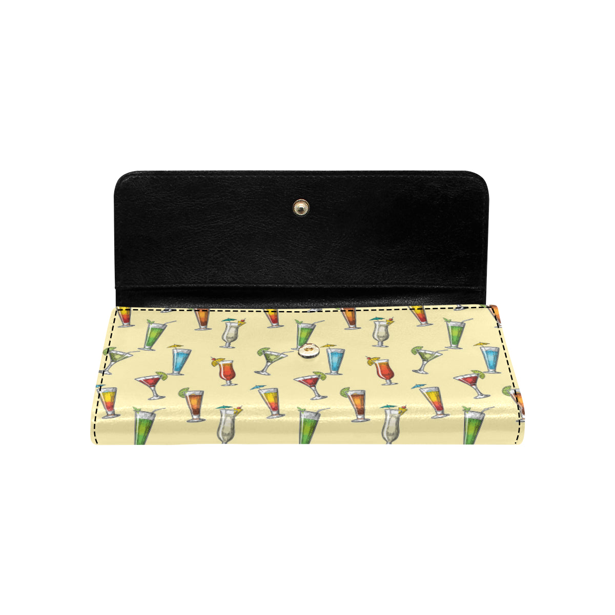 Cocktail Pattern Print Design 02 Women's Trifold Wallet