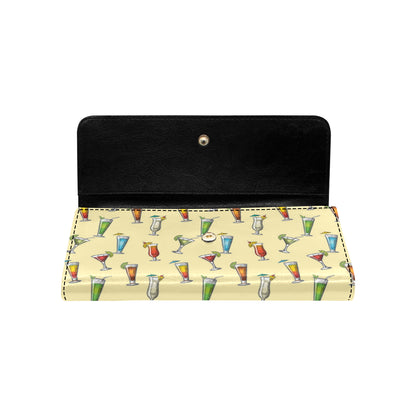 Cocktail Pattern Print Design 02 Women's Trifold Wallet