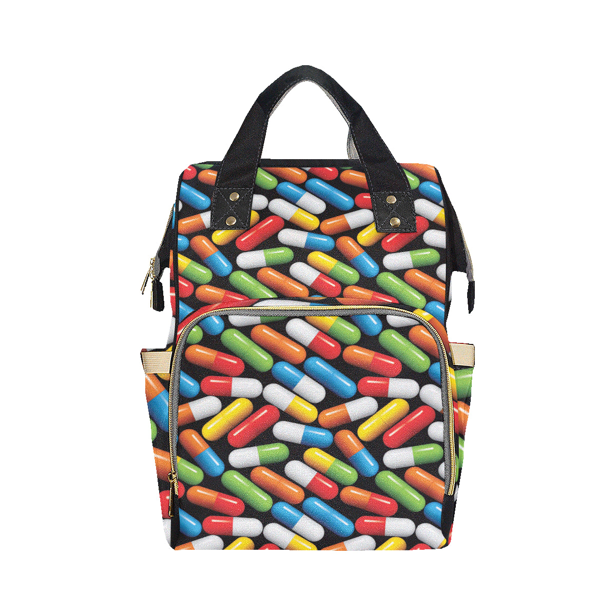 Pill Pattern Print Design A02 Diaper Bag Backpack
