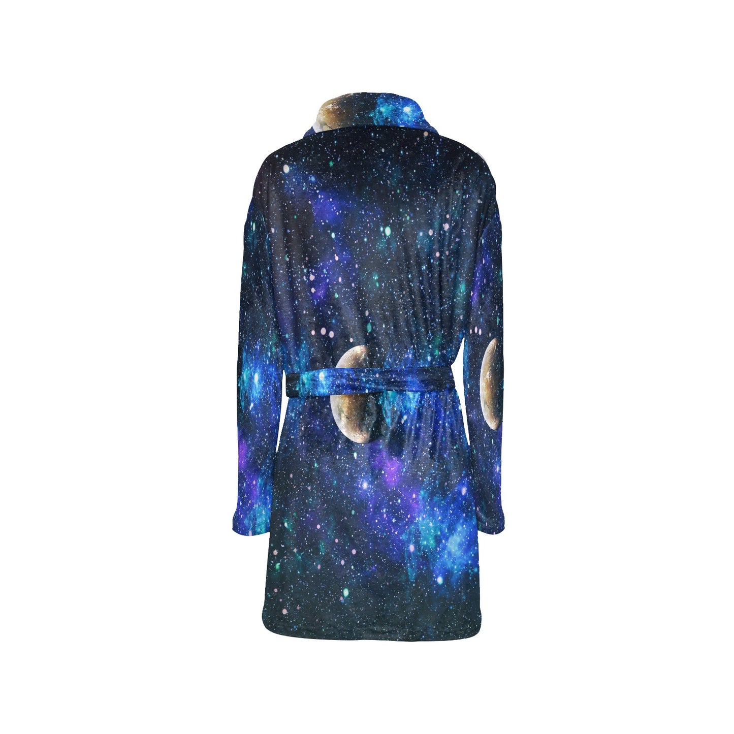 Galaxy Stardust Planet Space Print Women's Fleece Robe