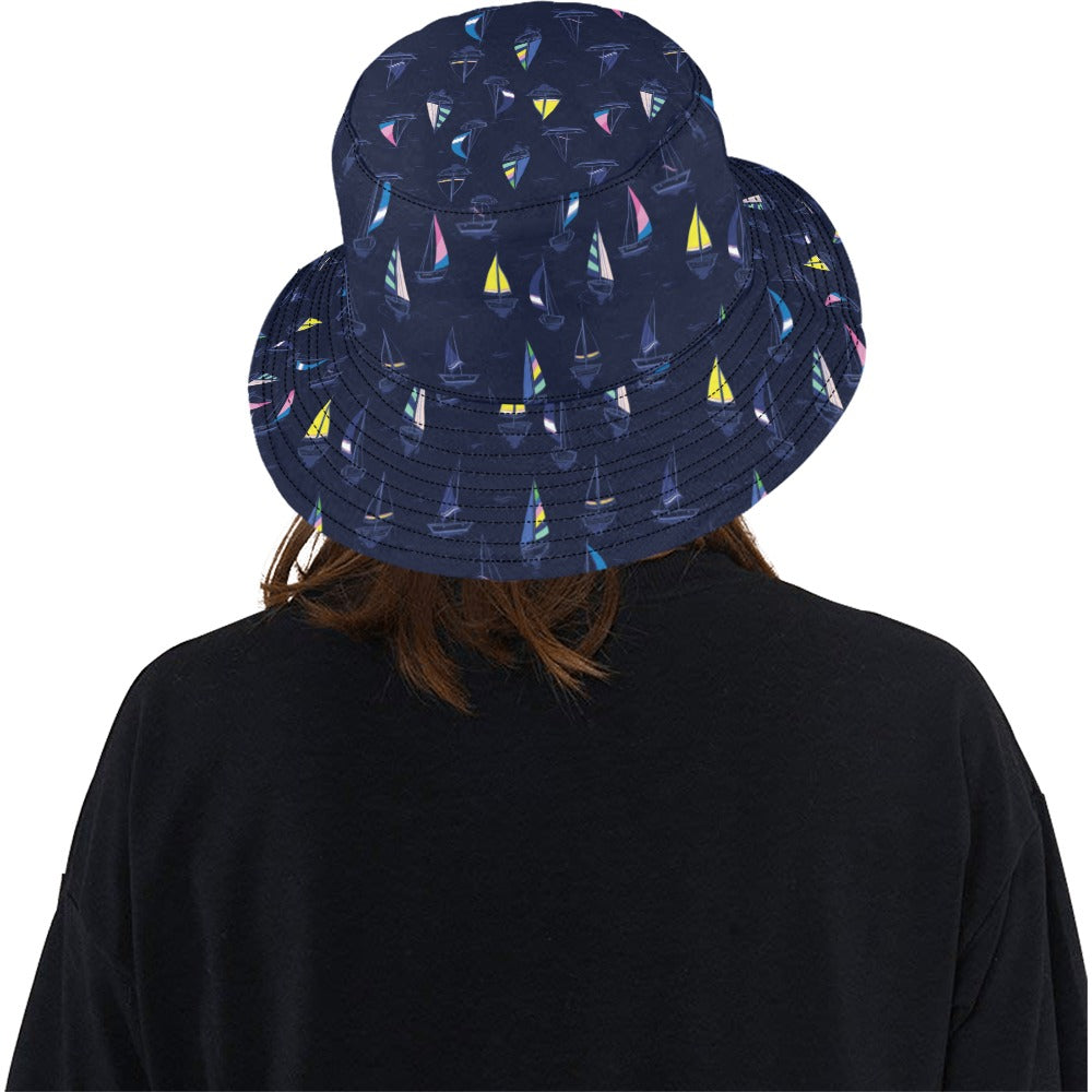 Sailboat Print Design LKS305 Unisex Bucket Hat