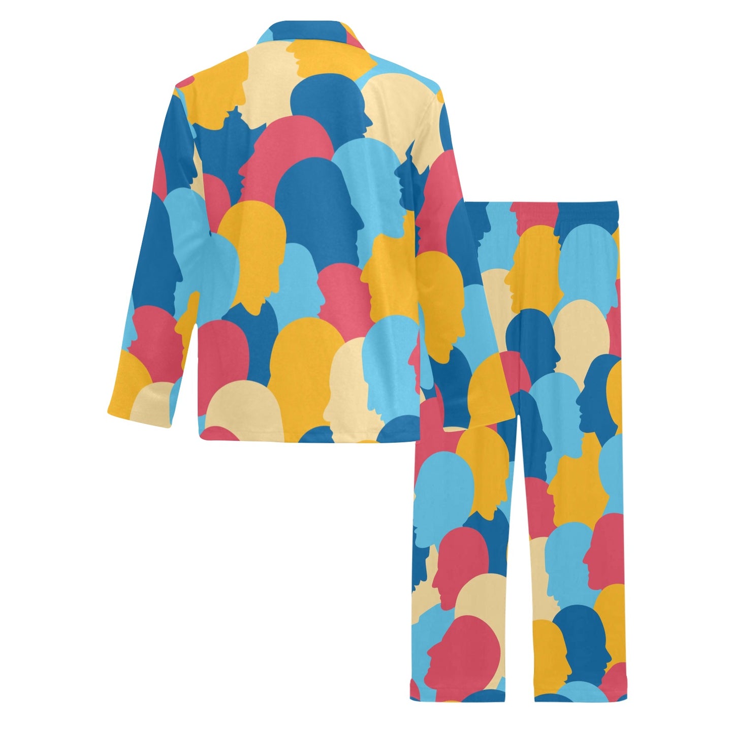 Psychology Pattern Print Design A02 Men's Long Pajama Set