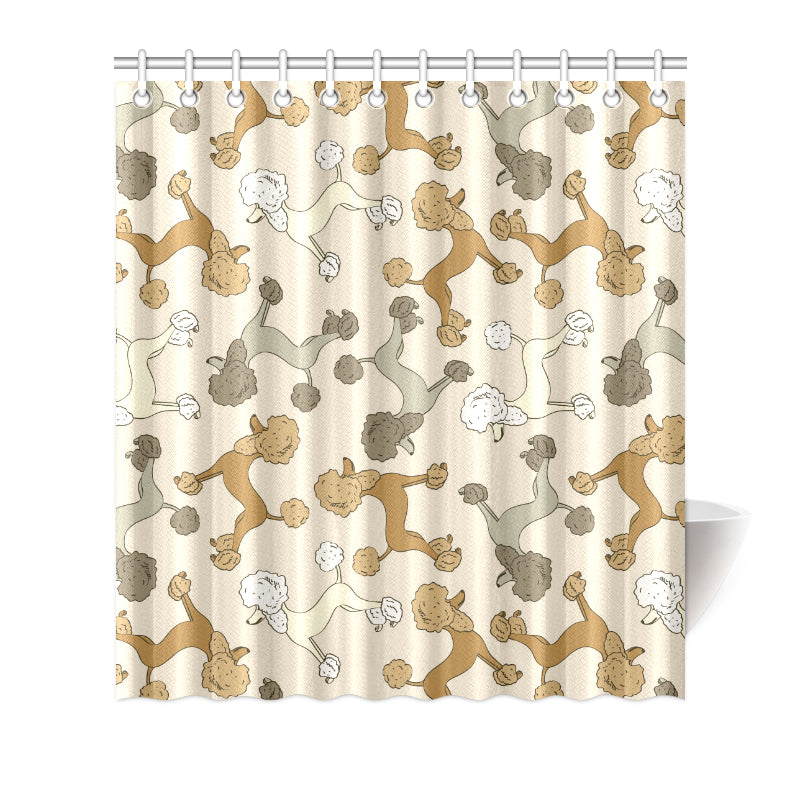 Poodle Pattern Print Design A01 Shower Curtain