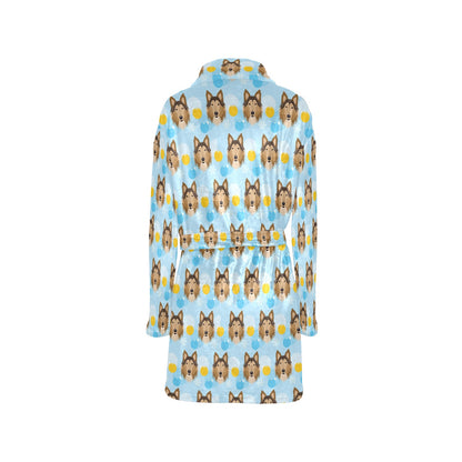 Collies Pattern Print Design 02 Women's Fleece Robe
