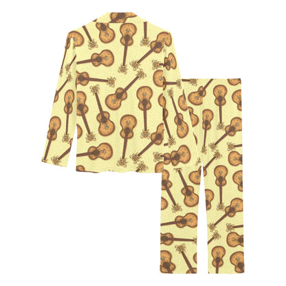 Acoustic Guitar Print Design LKS402 Women's Long Pajama Set