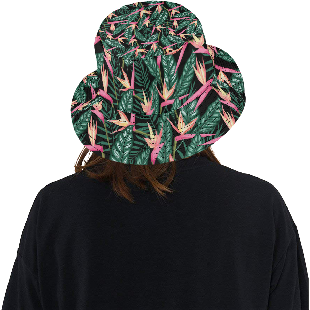 Bird Of Paradise Pattern Print Design BOP03 Unisex Bucket Hat