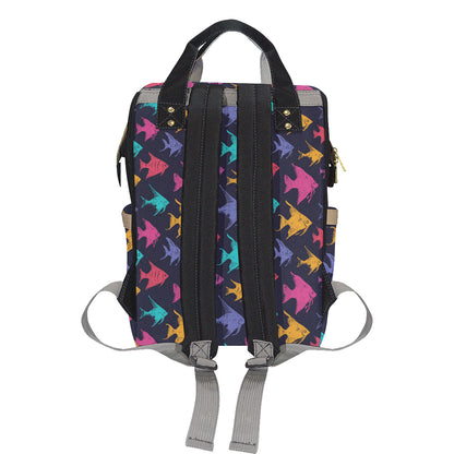 Angelfish Colorful Pattern Print Design 03 Diaper Bag Backpack