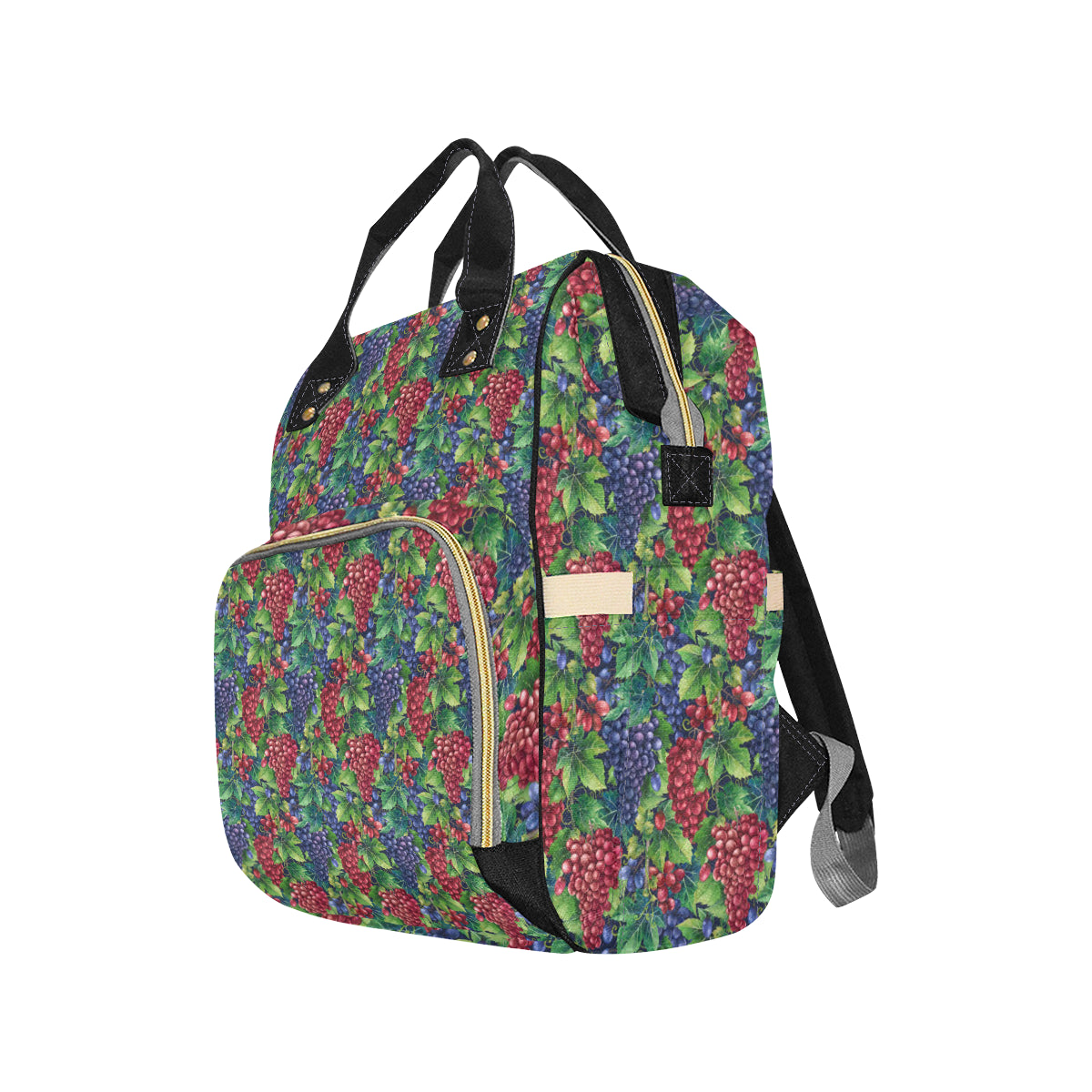 Grape Pattern Print Design GP02 Diaper Bag Backpack