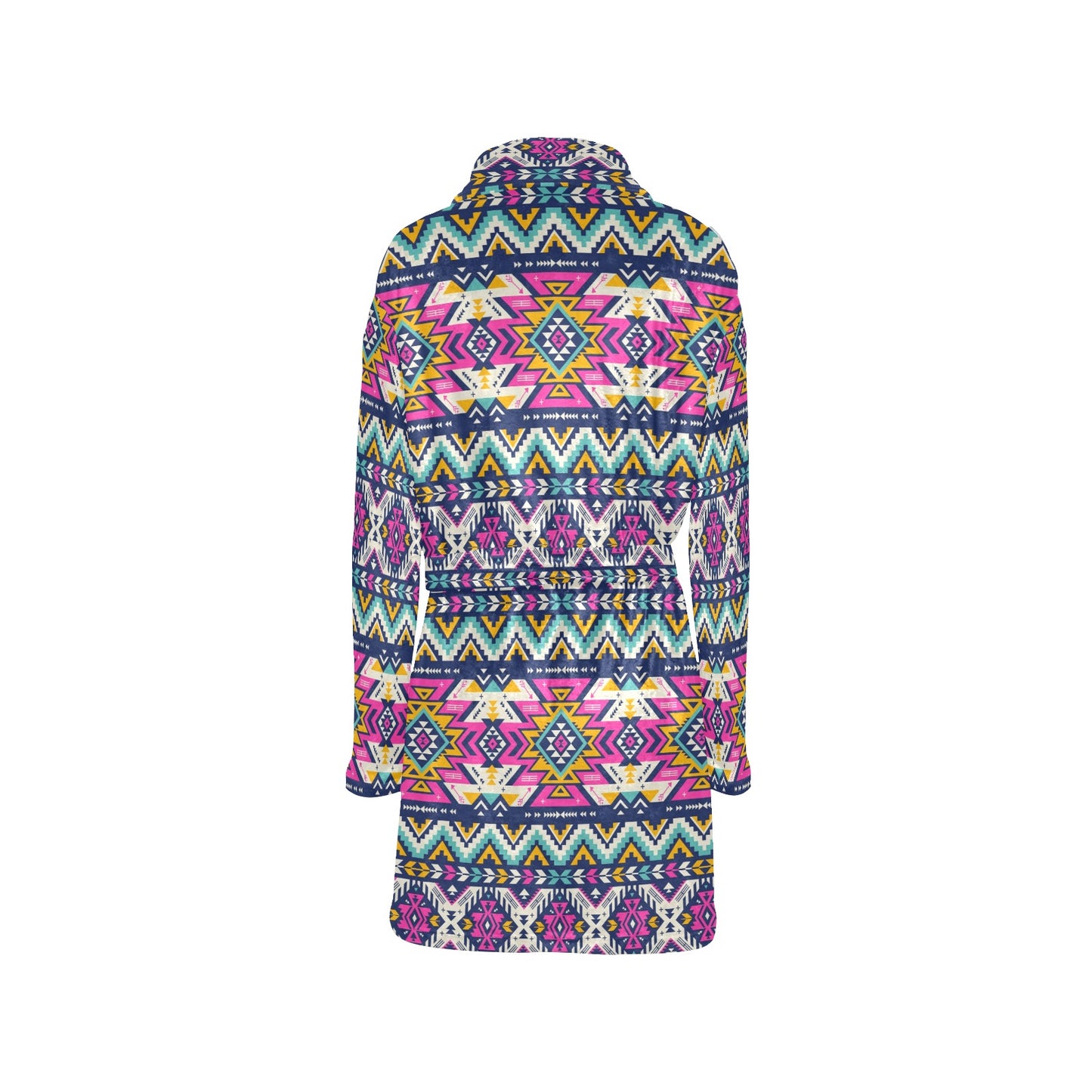 Aztec Pink Geometric Print Pattern Women's Fleece Robe
