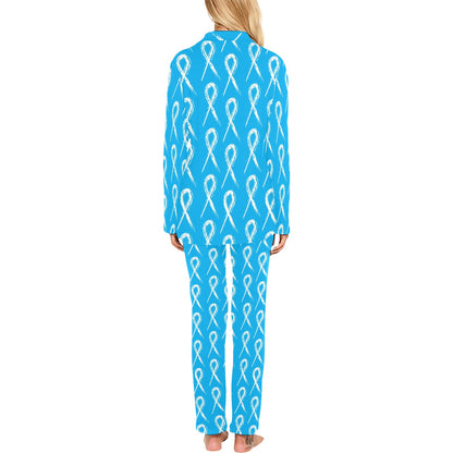 Prostate cancer Pattern Print Design A03 Women's Long Pajama Set