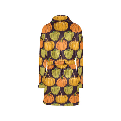 Pumpkin Pattern Print Design A01 Women's Fleece Robe