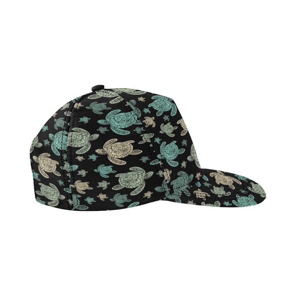 Sea Turtle Stamp Pattern Snapback Cap