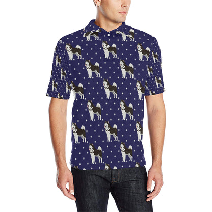 Alaskan Malamute Pattern Print Design 04 Men Polo Shirt