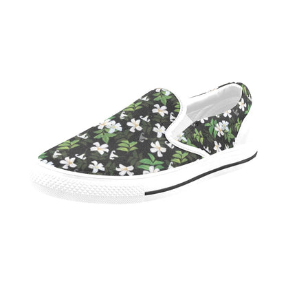 Sampaguita Print Design LKS301 White Slip Ons Canvas Women's Shoes