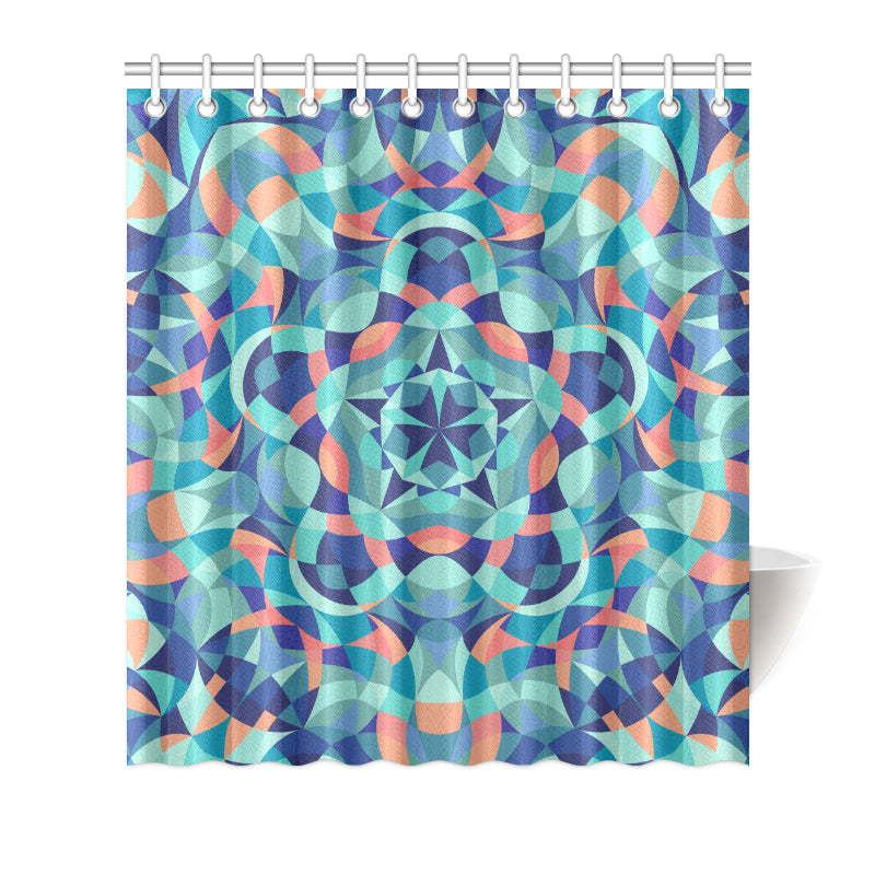 Kaleidoscope Pattern Print Design 03 Shower Curtain