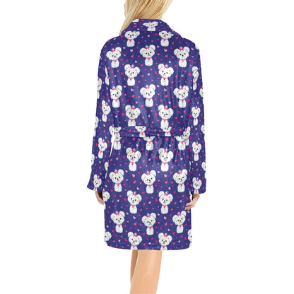 Maltese Pattern Print Design 02 Women's Fleece Robe