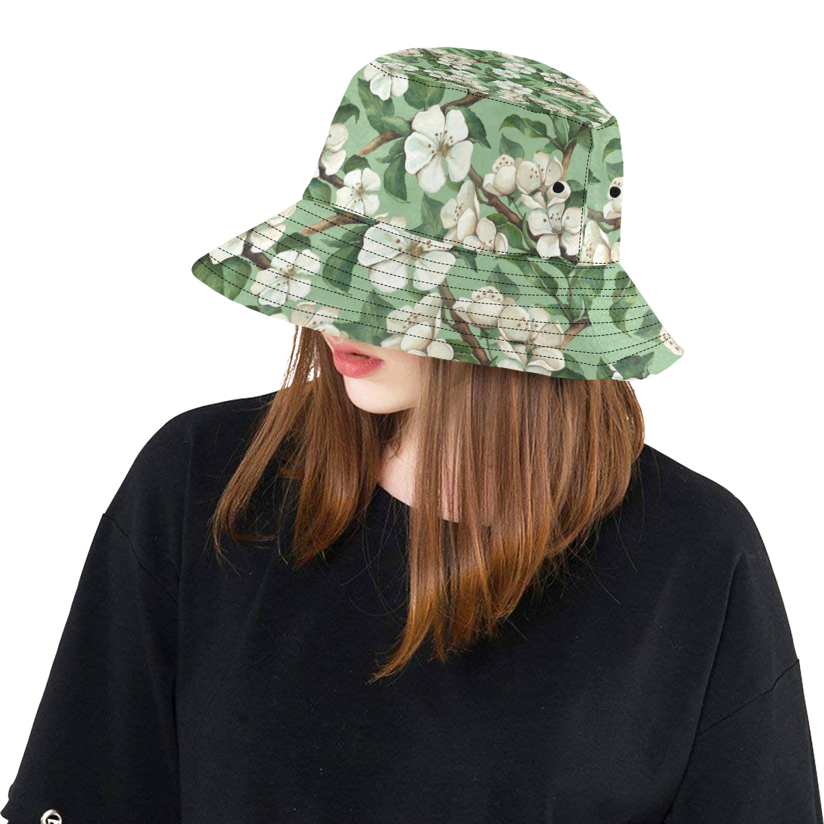 Apple blossom Pattern Print Design AB02 Unisex Bucket Hat