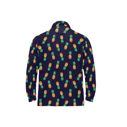 Pineapple Pattern Long Sleeve Polo Shirt For Men's