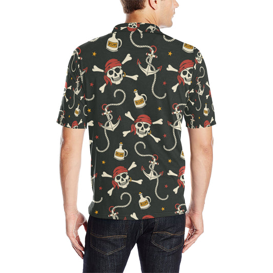 Pirate Pattern Print Design A02 Men Polo Shirt