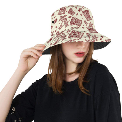 Tiki Tribal Mask Palm Tree Unisex Bucket Hat