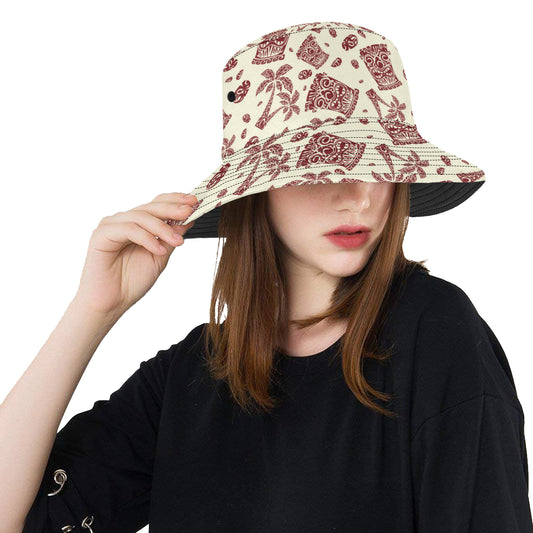 Tiki Tribal Mask Palm Tree Unisex Bucket Hat