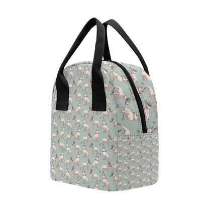 Bull Terrier Cute Print Pattern Insulated Lunch Bag