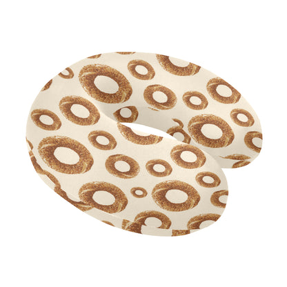 Bagel Pattern Print Design 01 U-Shaped Travel Neck Pillow