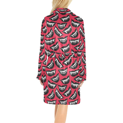 Vampire Lips Print Design LKS305 Women's Fleece Robe