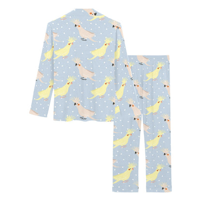 Cockatiel Pattern Print Design 03 Women's Long Pajama Set