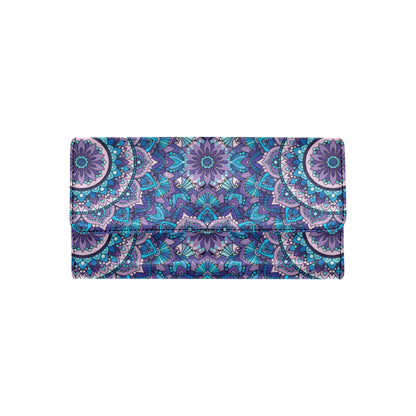 Mandala Pattern Print Design 04 Women's Trifold Wallet