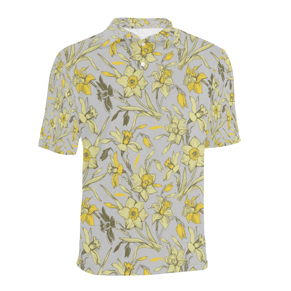 Daffodils Pattern Print Design DF05 Men Polo Shirt