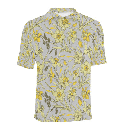 Daffodils Pattern Print Design DF05 Men Polo Shirt