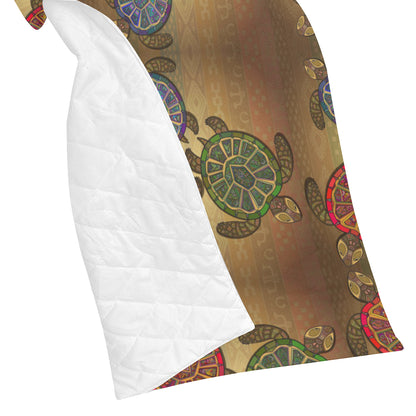 Sea Turtle Tribal Colorful Premium Quilt