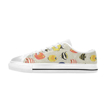 Angelfish Print Design LKS401 Women's White Low Top Shoes
