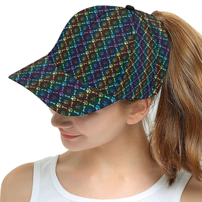 Paw Rainbow Print Snapback Cap