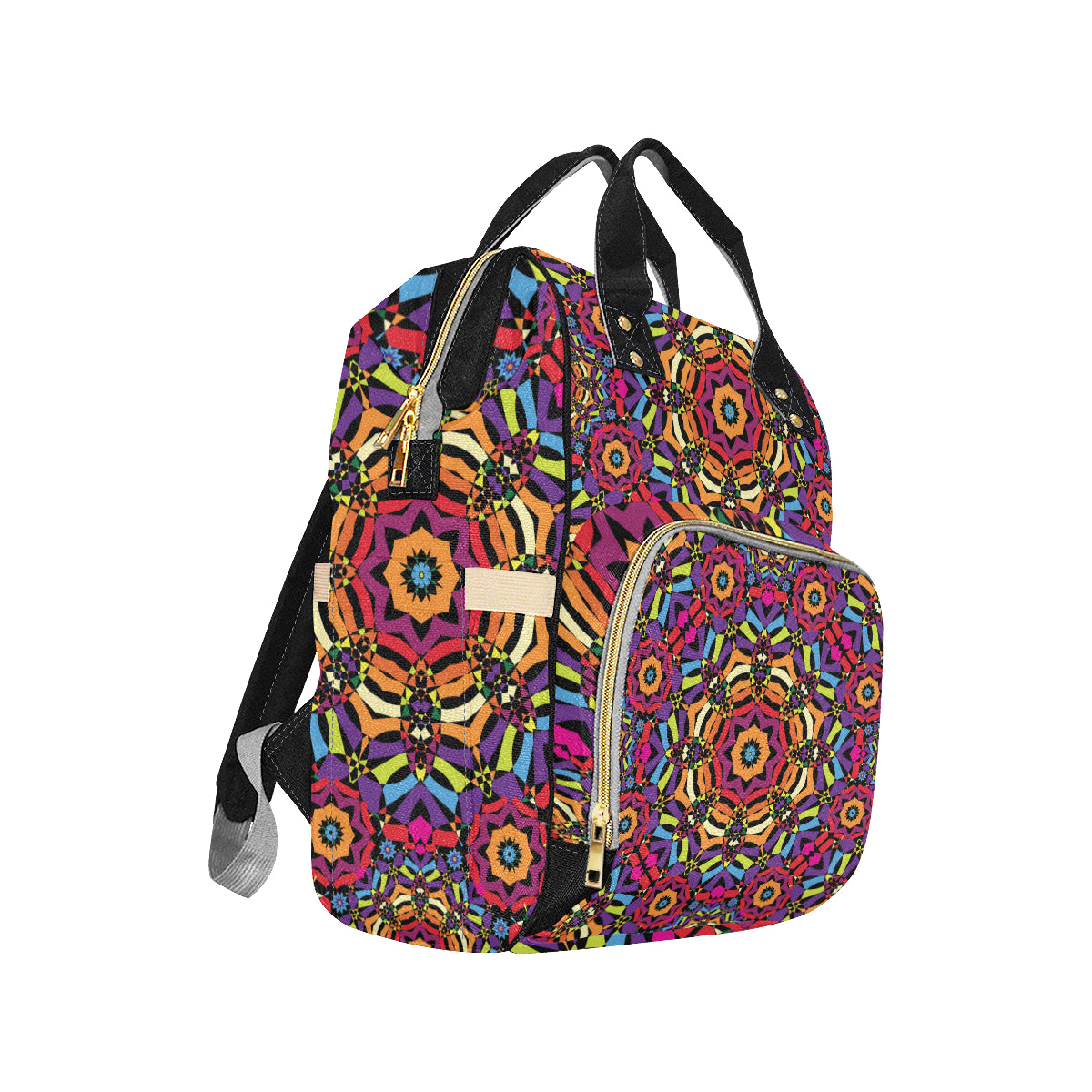 Kaleidoscope Pattern Print Design 01 Diaper Bag Backpack