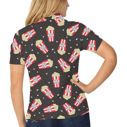 Popcorn Pattern Print Design A01 Women's Polo Shirt