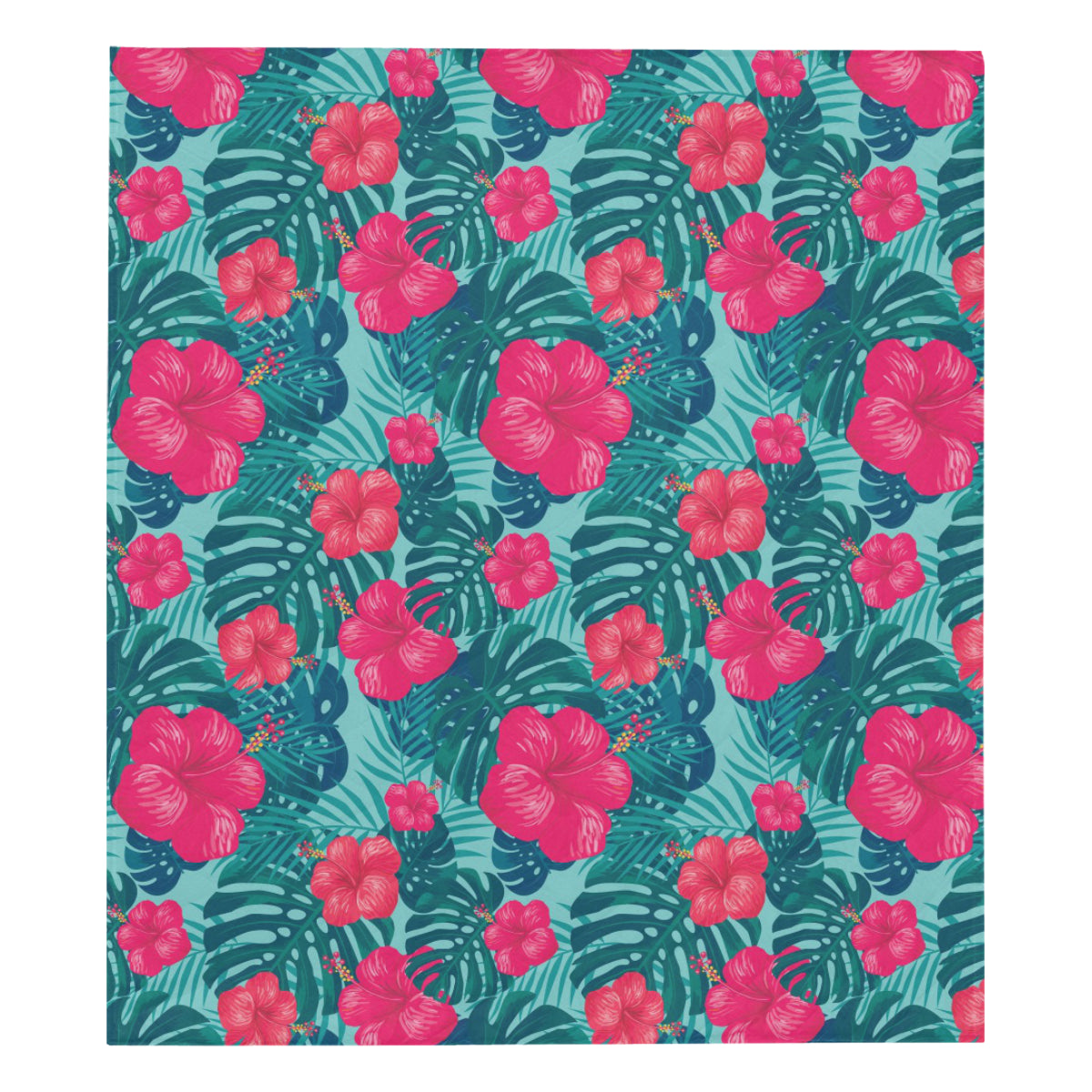 Red Hibiscus Pattern Print Design HB017 Premium Quilt