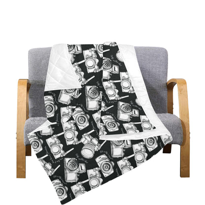 Camera Pattern Print Design 01 Premium Quilt