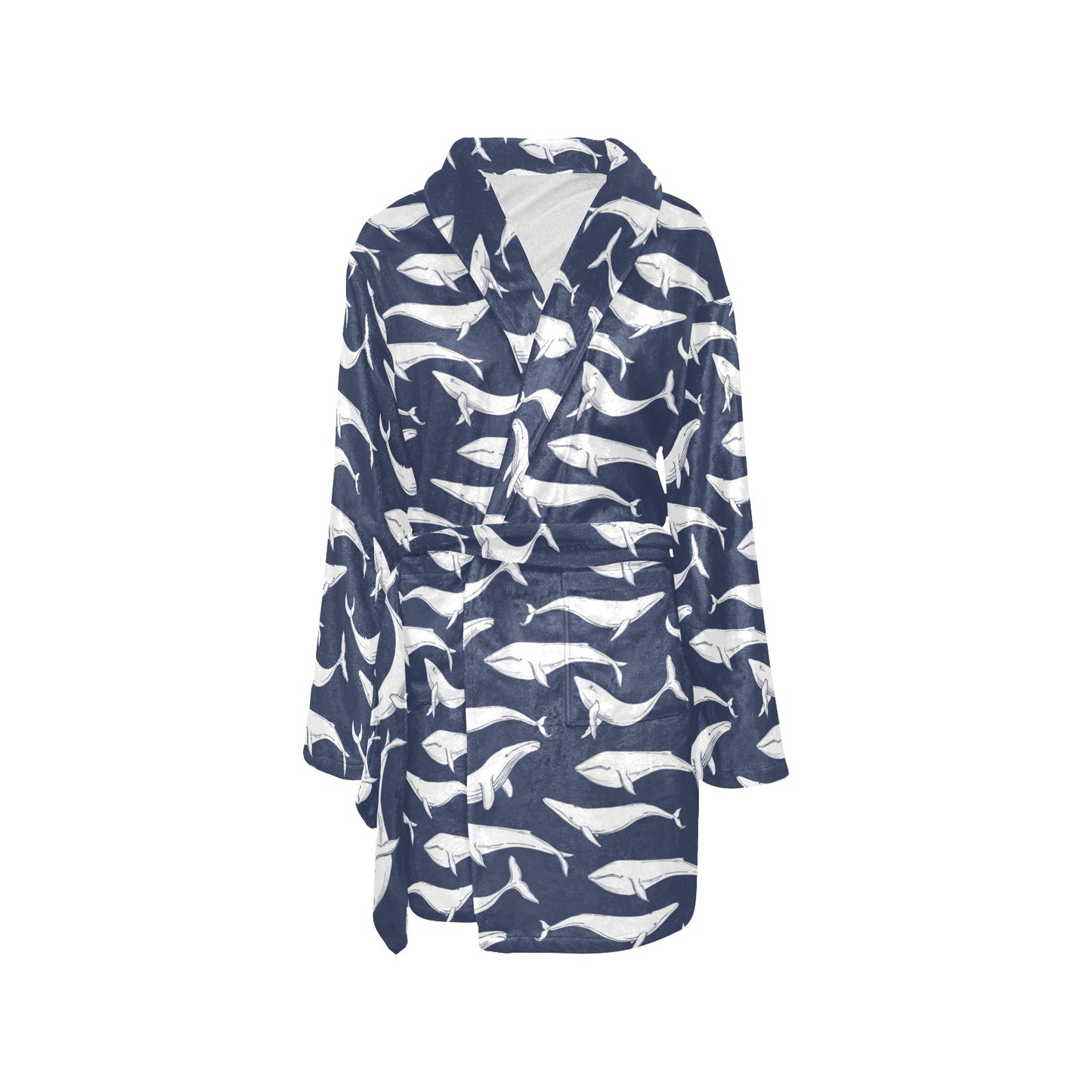 Whale Print Design LKS308 Women's Fleece Robe