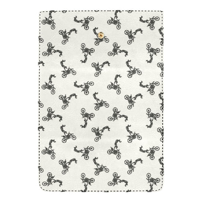 Motocross Pattern Print Design 03 Women's Trifold Wallet