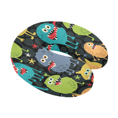Monster Pattern Print Design 01 U-Shaped Travel Neck Pillow