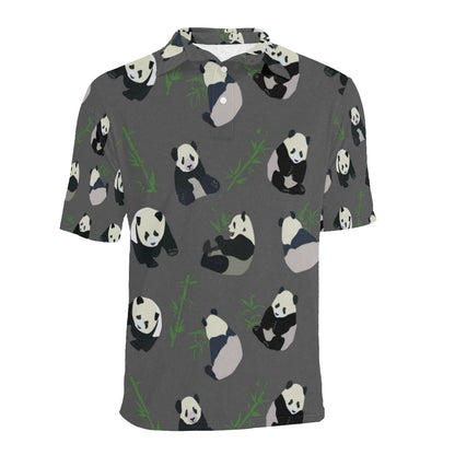 Panda Pattern Print Design A06 Men Polo Shirt