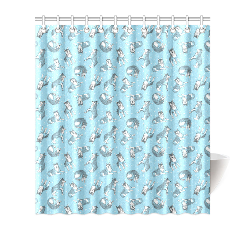 Wolf Design Print Pattern Shower Curtain