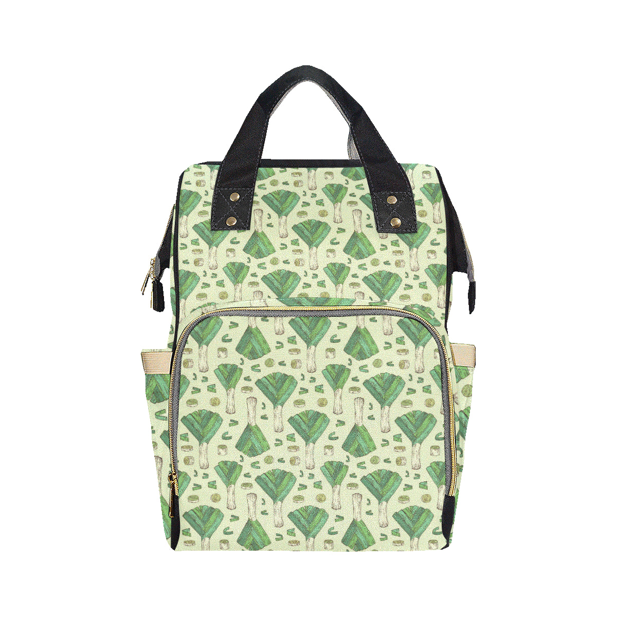 Leek Pattern Print Design 04 Diaper Bag Backpack