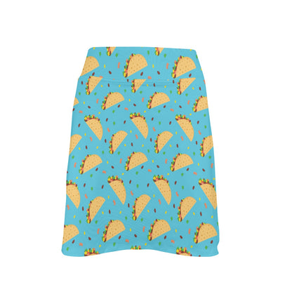 Taco Print Design LKS303 17" Golf & Pickleball Skort with Pockets