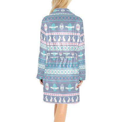 Easter Eggs Pattern Print Design RB013 Women's Fleece Robe